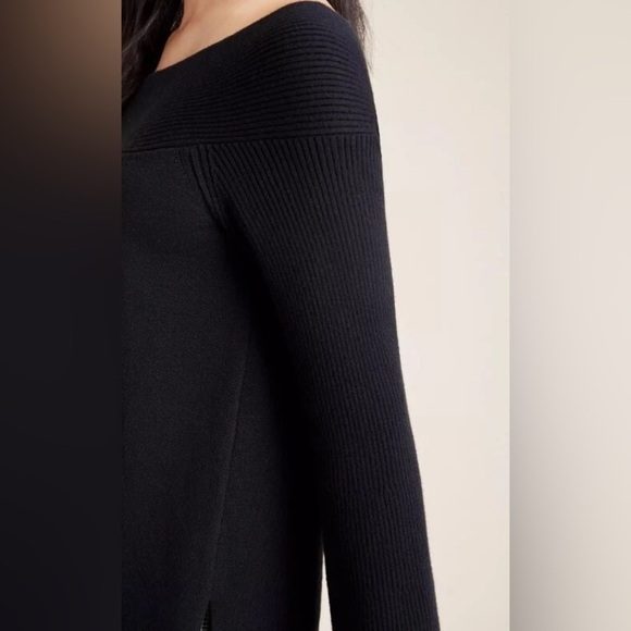 Anthropologie Black Elise Ribbed Tunic Sweater, Size M - Picture 4 of 11